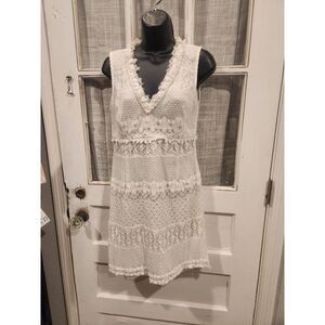 Nine West‎ White Sleeveless V-Neck Dress